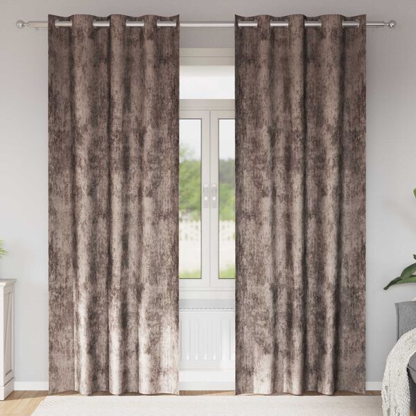 vidaXL Velvet Curtains 2 pcs Cappuccino 225 x 140 cm Velvet