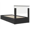 vidaXL Storage Bed with Headboard Black 90 x 190 cm Engineered Wood
