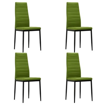 vidaXL 5 Piece Dining Set Faux Leather Lime Green
