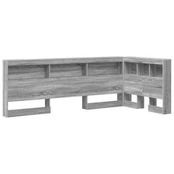 vidaXL Storage Headboard with Shelf Grey Sonoma 90 cm Engineered Wood