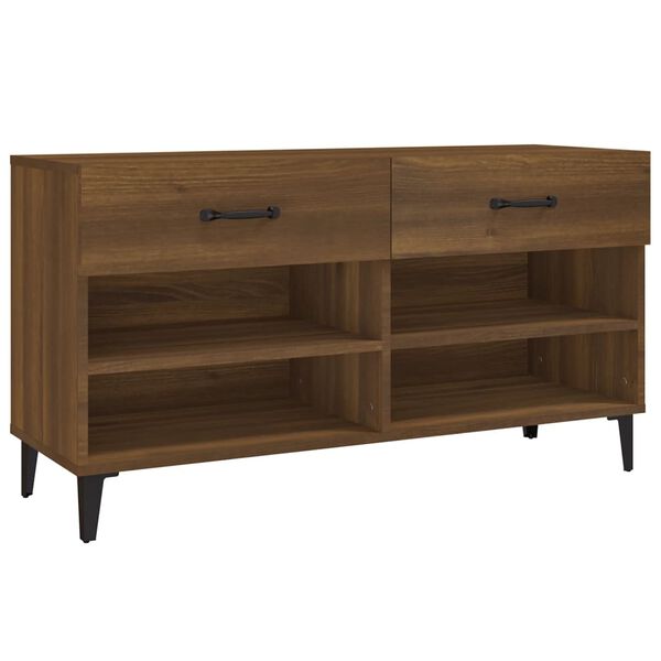 vidaXL Shoe Cabinet Brown Oak 102x35x55 cm Engineered Wood