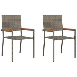 vidaXL Garden Stacking Chairs 2 pcs Grey and Brown