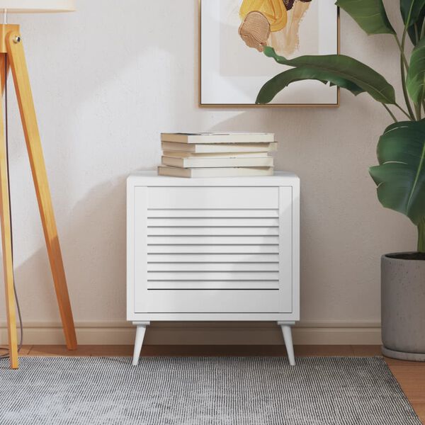 vidaXL Cabinet Door Louvred Design White 39.5x49.4 cm Solid Wood Pine