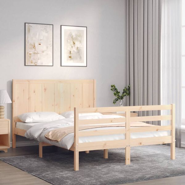 vidaXL Bed Frame without Mattress Small Double Solid Wood