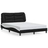 vidaXL Bed Frame with LED without Mattress "Hvar" Black and White 140x200 cm