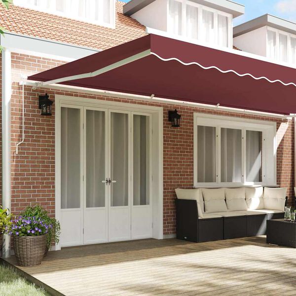 vidaXL Manual Retractable Awning Burgundy 600x300 cm