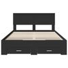 vidaXL Bed Frame with Headboard Black 140 x 190 cm Engineered Wood