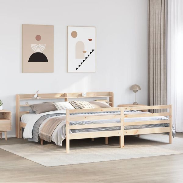 vidaXL Bed Frame with Headboard without Mattress 180x200 cm Super King