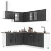 vidaXL 11 Piece Kitchen Cabinet Set Lucca Black Engineered Wood