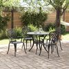 vidaXL Garden Dining Set 5 pcs Black Aluminium
