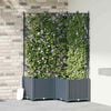 vidaXL Garden Planter 3 pcs LiGht Grey 80 x 80 x 143 cm Steel