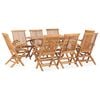 vidaXL 9 Piece Folding Outdoor Dining Set Solid Teak Wood