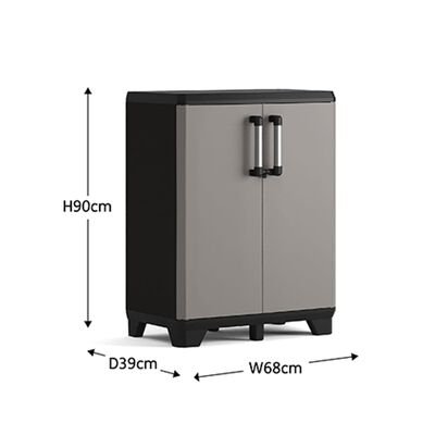 Keter Low Storage Cabinet Pro Black and Grey
