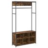 vidaXL Coat Stand with Shoes Bench Smoked Oak 100 x 32 x 180.5 cm