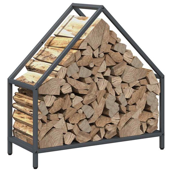 vidaXL Firewood Rack Anthracite 60x25x60 cm Cold-rolled steel