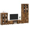 vidaXL TV Cabinet Set with Drawer with Door Smoked Oak Engineered Wood