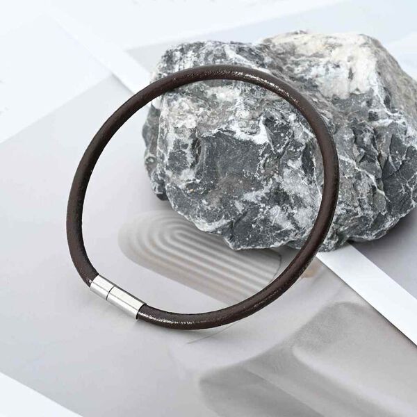 vidaXL Leather Cord Dark Brown &Oslash;4 mm x 50 m Leather