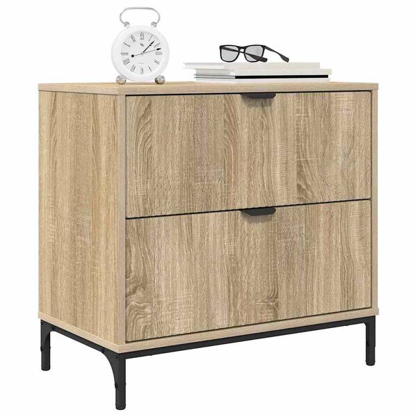 vidaXL Bedside Table Sonoma oak 63.5 x 36 x 61 cm Engineered wood