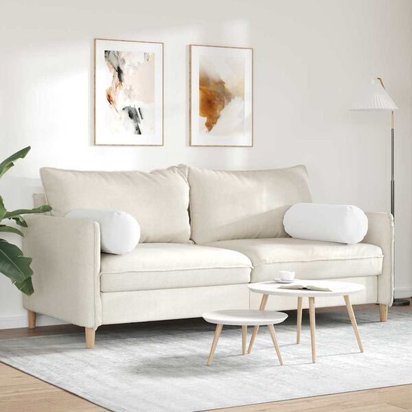 vidaXL Bolster Pillows 2 pcs White Ø 25 x 70 cm Fabric