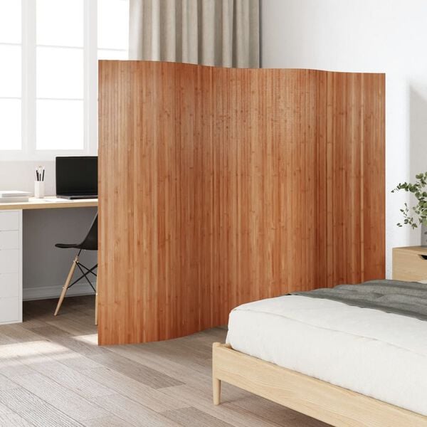 vidaXL Room Divider Brown Width 250 cm Height 165 cm Bamboo