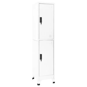 vidaXL Locker Cabinet | White | Steel | Medium | Locker Cabinet | Rectangular