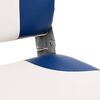 vidaXL Foldable Boat Seat 1 Set Blue and White 41x36x48 cm
