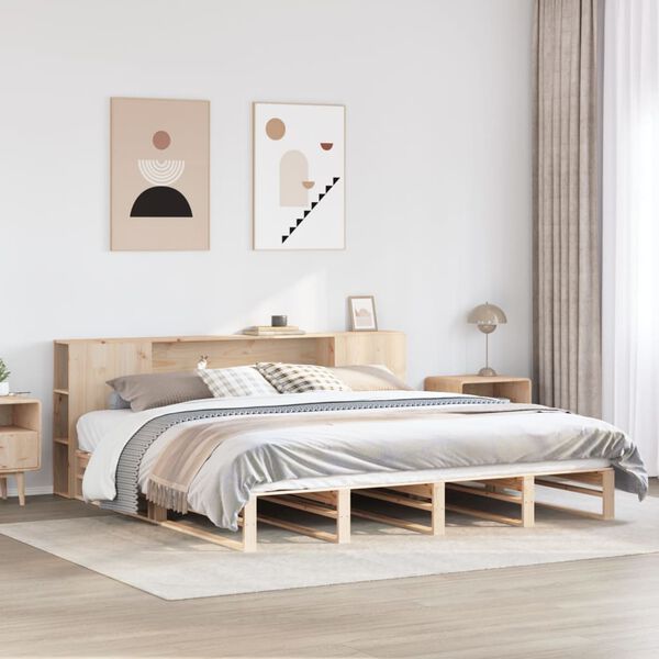 vidaXL Bookcase Bed without Mattress 180x200 cm Super King Solid Wood