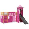 vidaXL Kids' Loft Bed with Tower Pink 80x200 cm Solid Wood Pine