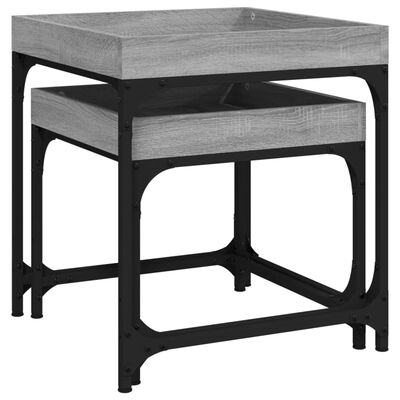 vidaXL Side Tables 2 pcs Grey Sonoma Engineered Wood