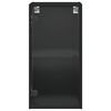 vidaXL Wall Cabinet with Glass Doors Black 35x37x68.5 cm