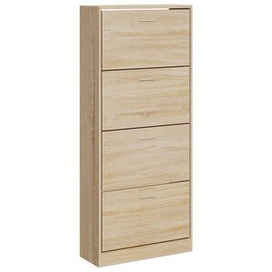 vidaXL Shoe Cabinet Sonoma Oak 63x24x147 cm Engineered Wood