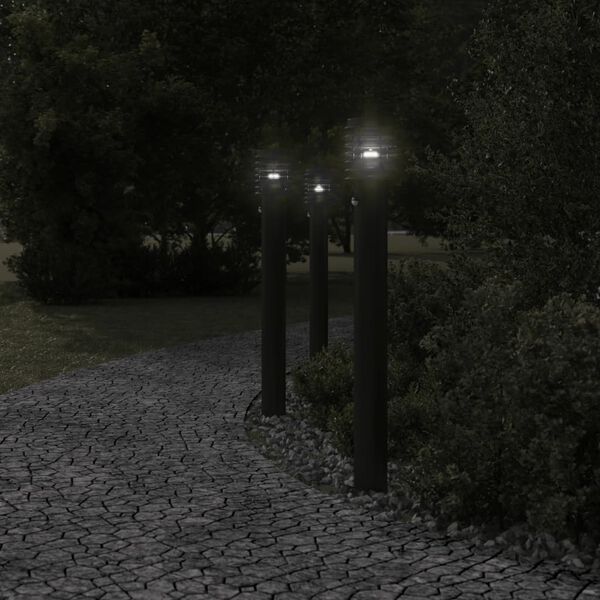 vidaXL Outdoor Floor Lamp with Sensor Black 110cm Stainless Steel