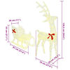 vidaXL Reindeer Pull Sleigh Warm white 70 x 26 x 128.5 cm Acrylic
