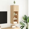 vidaXL TV Cabinet with LED Lights Sonoma Oak 30.5x30x90 cm