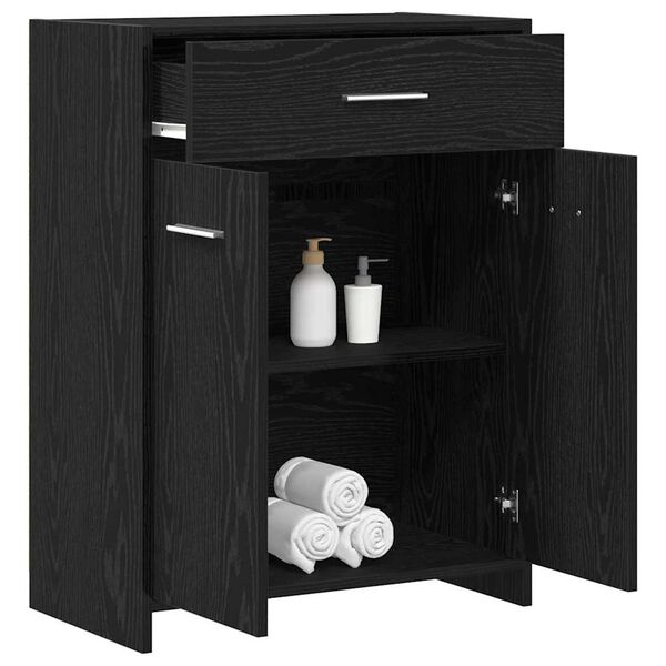 vidaXL Bathroom Cabinet Black Oak 60 x 33 x 80 cm Engineered Wood