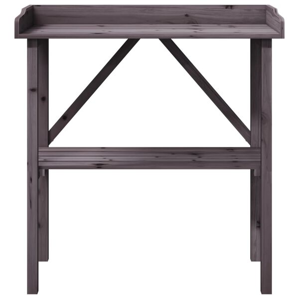 vidaXL Plant Table with Shelf Grey 78x38x82.5 cm Solid Wood Fir