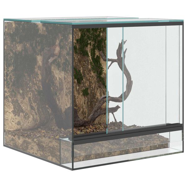 vidaXL Terrarium with Storage Transparent 30 x 30 x 30 cm Glass