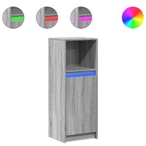 vidaXL Sideboard with LED Grey Sonoma 38x34x100 cm Engineered Wood