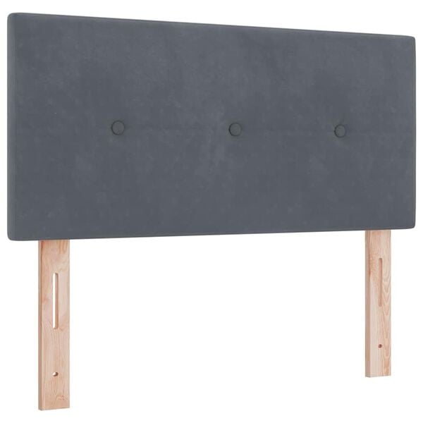 vidaXL LED Headboard with LED Strip Lights Manual Grey 80 cm Polyester