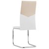 vidaXL Cantilever Dining Chairs 2 pcs Cappuccino Faux Leather