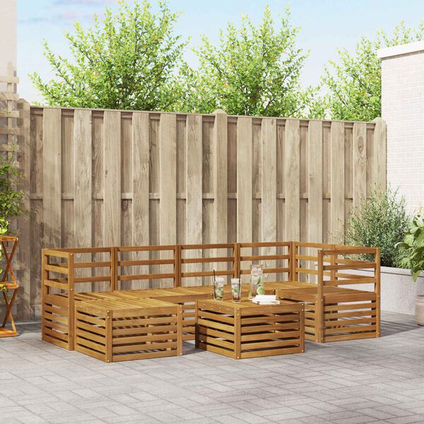 vidaXL Sofa Sets Natural Solid Acacia Wood