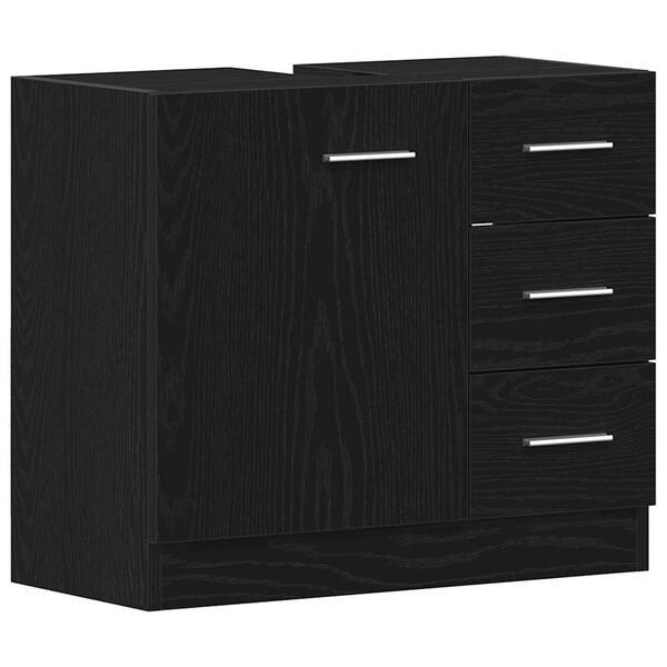 vidaXL Sink Cabinet Black Oak 63x30x54 cm Engineered Wood