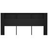 vidaXL Headboard Cabinet Black 220x18.5x104.5 cm