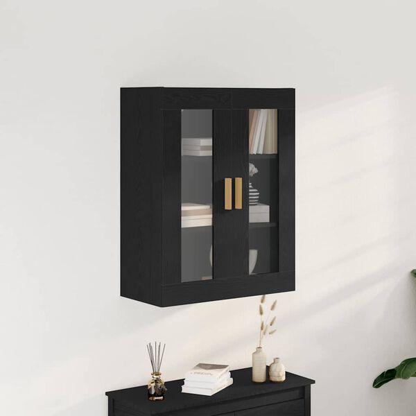 vidaXL Wall Cabinet Black Oak 69.5 x 34 x 90 cm Engineered Wood