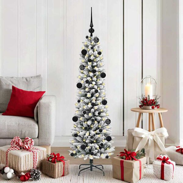 vidaXL Artificial Christmas Tree with 150 LEDs with Stand White 150 cm