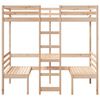 vidaXL Loft Bed Frame with Desk and Chairs 90x200cm Solid Wood Pine