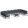 vidaXL Garden Sofa Set 11 pcs Black Aluminium