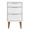 vidaXL Bedside Cabinet MOLDE White 40x35x65 cm Solid Wood Pine