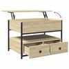 vidaXL Coffee Table Sonoma Oak 70x50x50 cm Engineered Wood and Metal