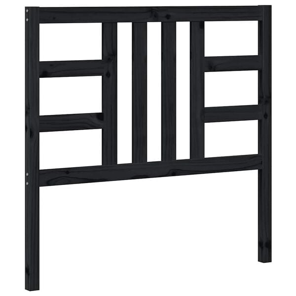 vidaXL Bed Headboard Black 106x4x100 cm Solid Wood Pine
